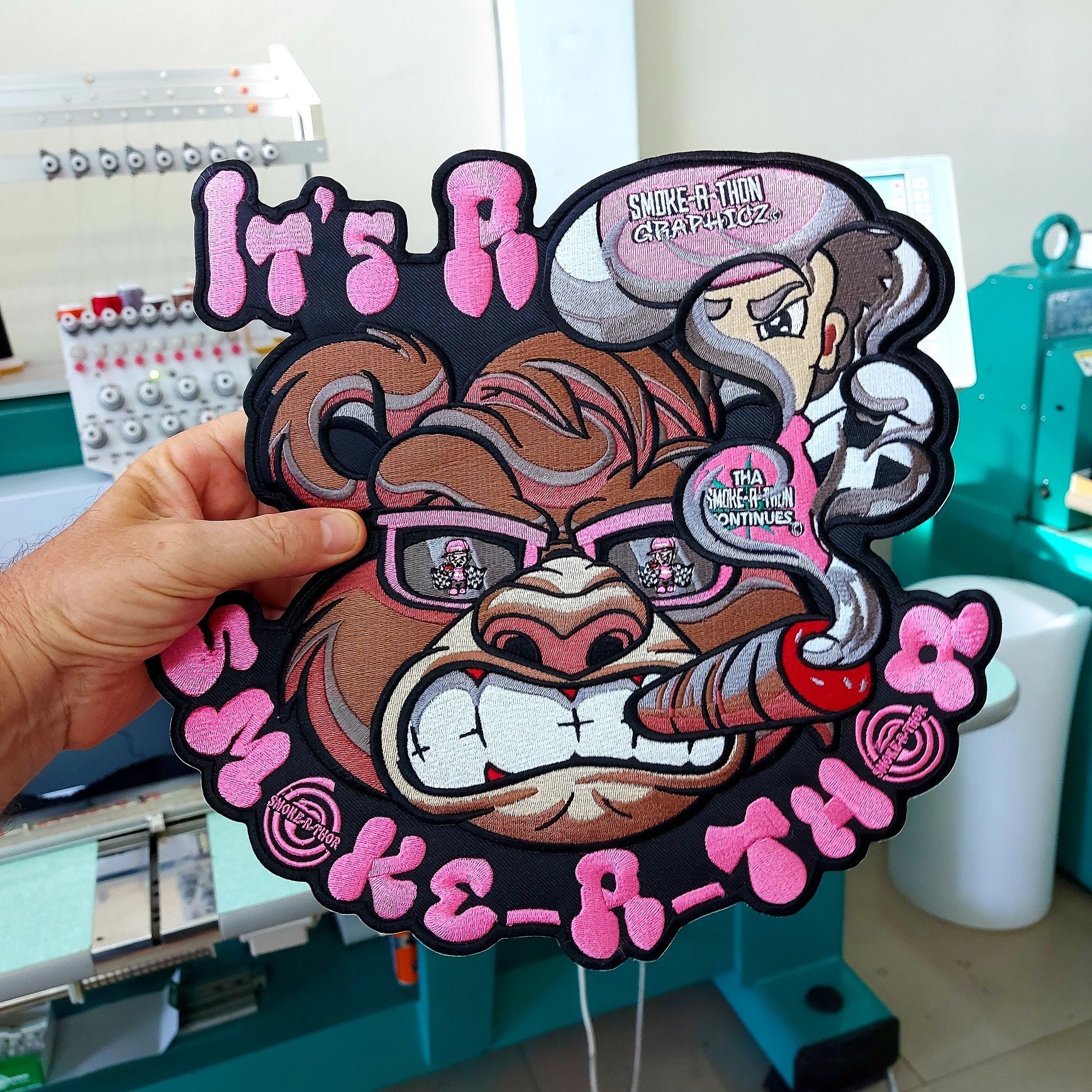 A relevant stock photo of embroidery patches custom in a typical setting.