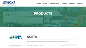 Ashta Chemicals - EMCO - chemical manufacturer blue ash