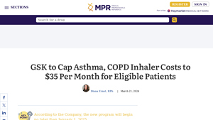 GSK to Cap Asthma, COPD Inhaler Costs to $35 Per Month for ... - MPR - breo ellipta manufacturer assistance program