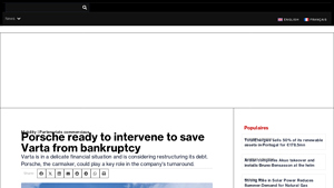Porsche ready to intervene to save Varta from bankruptcy - varta battery factory