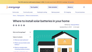 Where to Install Solar Batteries in Your Home - EnergySage - household solar battery factory
