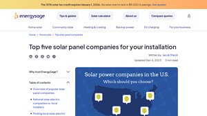 Top Five Solar Panel Companies For Your Installation - EnergySage - solar system installation company