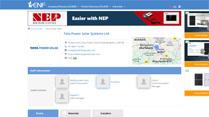 Tata Power Solar Systems Ltd. | Solar Panels | India - ENF Solar - tata solar panel company