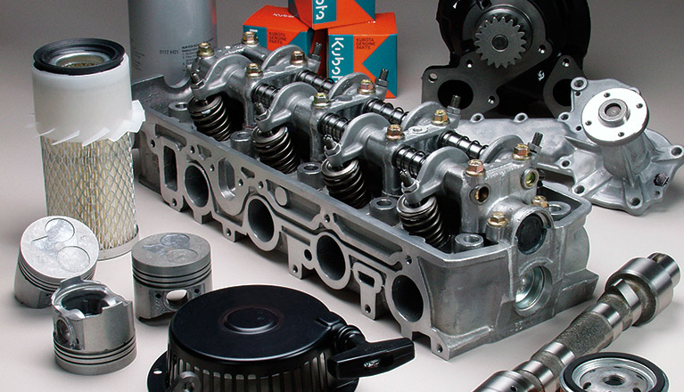 A relevant stock photo of engine parts supplier in a typical setting.