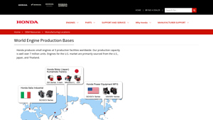 Manufacturing Locations - Honda Engines - honda manufacturer location