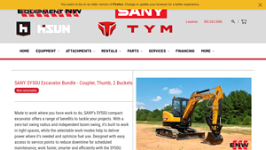 SANY SY50U Excavator Bundle - Coupler, Thumb, 2 Buckets - sany excavator factory