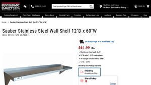 Sauber Stainless Steel Wall Shelf 12