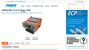 CS800 Wire Cut & Strip 120V - The Eraser Company - wire cutting machine company