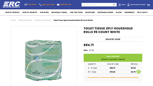 Toilet Tissue 2ply Household Rolls 96 Count White - bathroom tissue paper bulk
