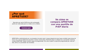 PrEP de acción prolongada | APRETUDE (cabotegravir) - apretude manufacturer