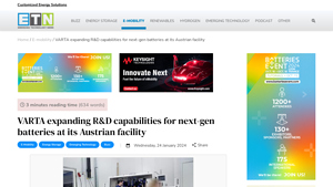 VARTA expanding R&D capabilities for next-gen batteries at its ... - varta battery factory