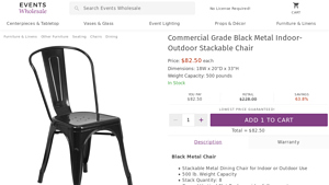 Commercial Grade Black Metal Indoor-Outdoor Stackable Chair - stackable chairs bulk
