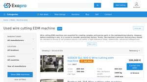 Used wire cutting EDM machine - Exapro - wire cutting machine company