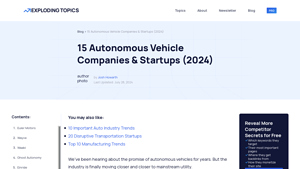 15 Autonomous Vehicle Companies & Startups (2024) - Exploding Topics - autonomous vehicle manufacturer