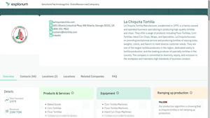 La Chiquita Tortilla overview - services, products, equipment data and ... - la chiquita tortilla manufacturer
