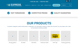 Express | Barcode Labels & Industrial Graphics - express-graphics manufacturer website