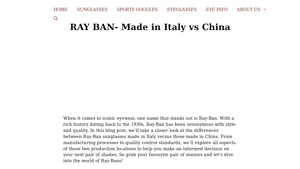 RAY BAN- Made in Italy vs China - Eyewear Space - ray ban manufacturer china