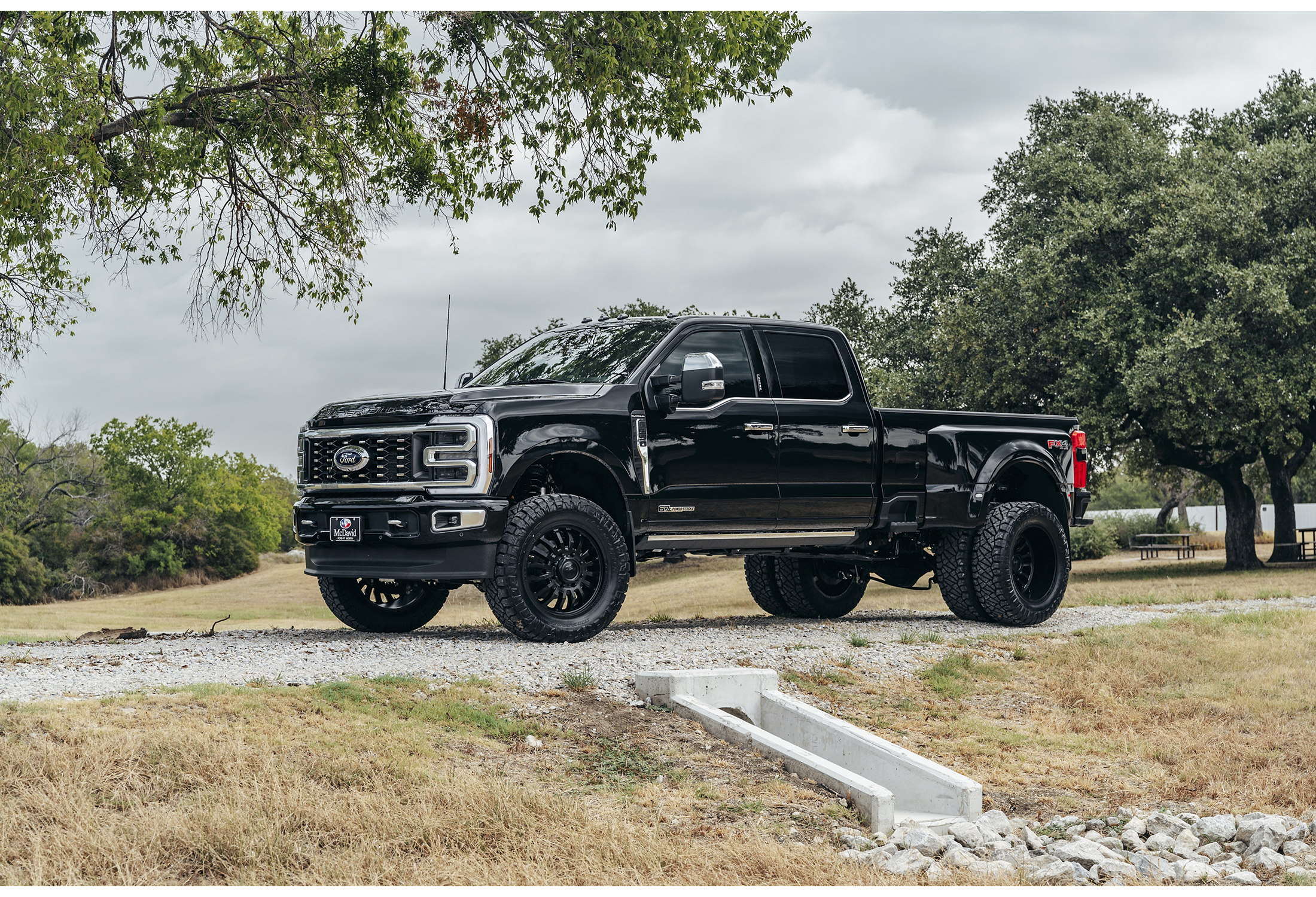 A relevant stock photo of f350 dually custom in a typical setting.