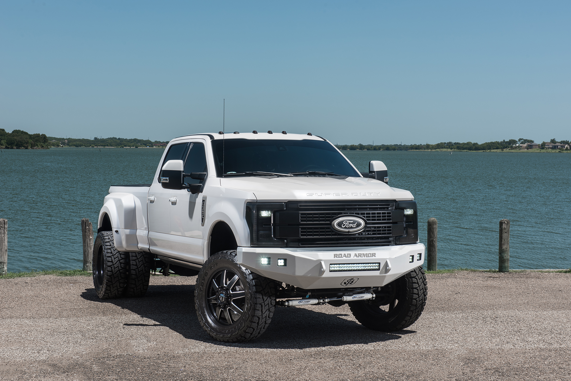 A relevant stock photo of f350 dually custom in a typical setting.