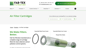 Air Filter Cartridges - Fab-Tex Industrial Air Filtration - usa oem pleated air filters manufacturer