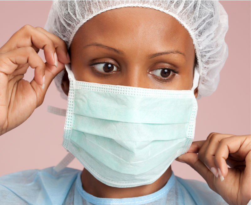 A relevant stock photo of face mask manufacturer in a typical setting.