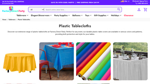 Plastic Tablecloths & Table Covers - Factory Direct Party - plastic dining table factory