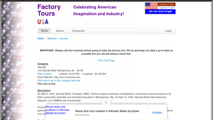 Hyundai - Factory Tours USA - calera al to hyundai motor manufacturer