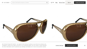 Wholesale 12 PACK Rockstar Elvis Style Sunglasses GOLD - Faire - gold sunglasses bulk