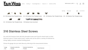 316 Stainless Steel Fully Threaded Screws - Fair Wind Fasteners - stainless steel screws bulk