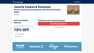 Januvia Coupons - Save 75% on Januvia Prices - FamilyWize - januvia manufacturer