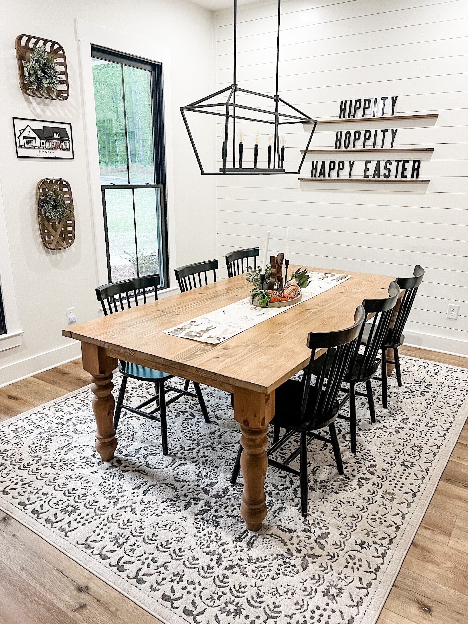 A relevant stock photo of farmhouse table custom in a typical setting.