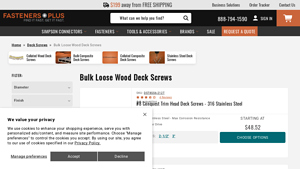 Bulk Loose Wood Deck Screws - Fasteners Plus - stainless steel screws bulk