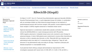 Ribociclib (Kisqali) | FDA - kisqali manufacturer