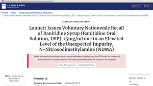 Lannett Issues Voluntary Nationwide Recall of Ranitidine Syrup ... - lannett drug manufacturer