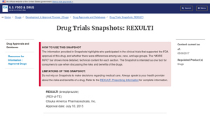 Drug Trials Snapshots: REXULTI | FDA - rexulti manufacturer