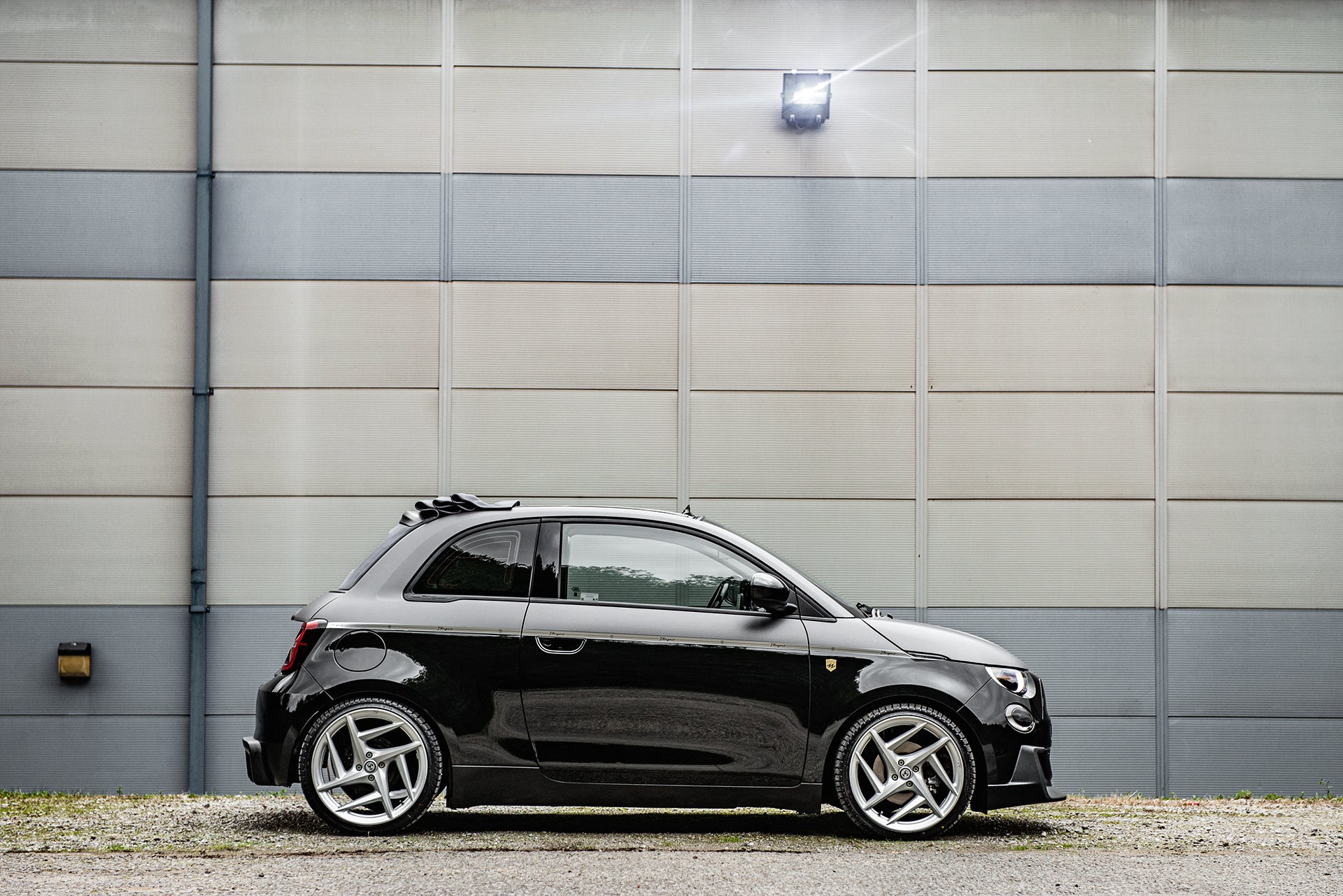 A relevant stock photo of fiat 500e custom in a typical setting.