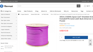 305m (1000ft) Spool Cat7 Shielded and Foiled(SFTP) Solid LSZH ... - cat 7 ethernet cable bulk