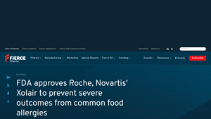 FDA approves Roche, Novartis' Xolair for common food allergies - xolair manufacturer