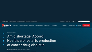 Accord Healthcare restarts production of cancer drug cisplatin - accord drug manufacturer