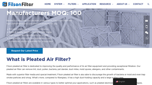 Pleated Air Filter - Filson Filter - us pleated air filters manufacturer