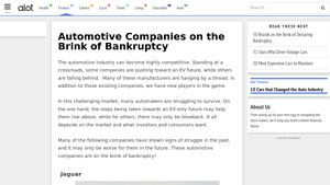 Automotive Companies on the Brink of Bankruptcy - Alot Finance - car manufacturer bailout