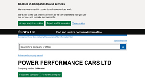 POWER PERFORMANCE CARS LTD overview - Companies House - power car company
