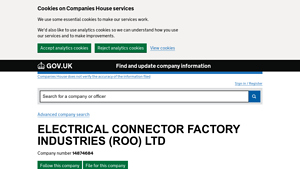 electrical connector factory industries (roo) ltd - Companies House - electrical connector factory