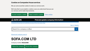 SOFA.COM LTD overview - Find and update company information - sofa com company
