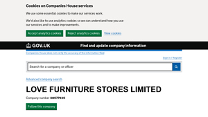 LOVE FURNITURE STORES LIMITED overview - Companies House - love furniture company