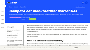 Car Warranties of 11+ Manufacturers in Canada | Finder Canada - which auto manufacturer has the best warranty
