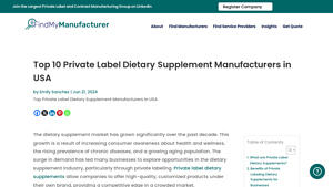 Top 10 Private Label Dietary Supplement Manufacturers in USA - private label dietary supplement manufacturer