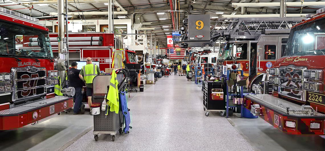 A relevant stock photo of fire truck manufacturer in a typical setting.