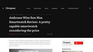 Ambrane Wise Eon Max Smartwatch Review: A pretty capable ... - ambrane smart watch company