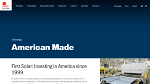 First Solar - first manufacturer